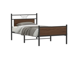 Vidaxl Estrutura De Cama Sem Colchão 107x203 Cm Carvalho Castanho