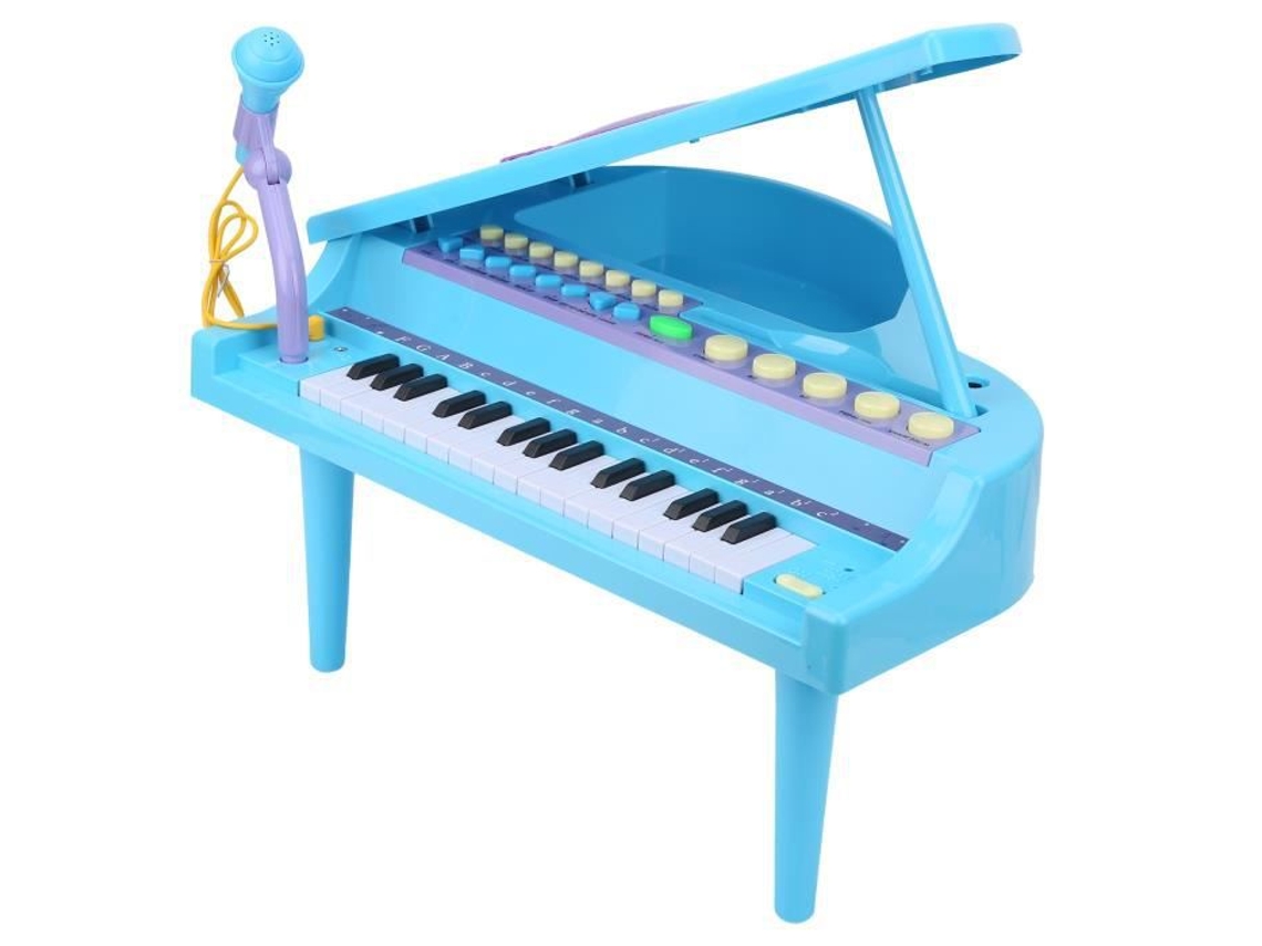 PIANINHO TECLADO INFANTIL MUSICAL AZUL BRINQUEDO SONS PARA MENINO