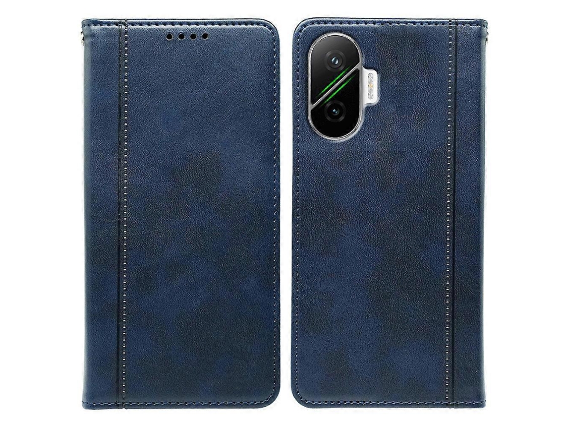 Capa Tkdaddy Para Xiaomi Redmi Turbo 4 Pro 5g / Poco F7 5g Com Fecho Magnético Oculto E Textura De Bezerro, Capa De Celular Azul