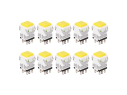 50pcs Botão De Reset Com 6 Pinos Interruptor Push Button Estável Amarelo 5v Plástico Engenharia