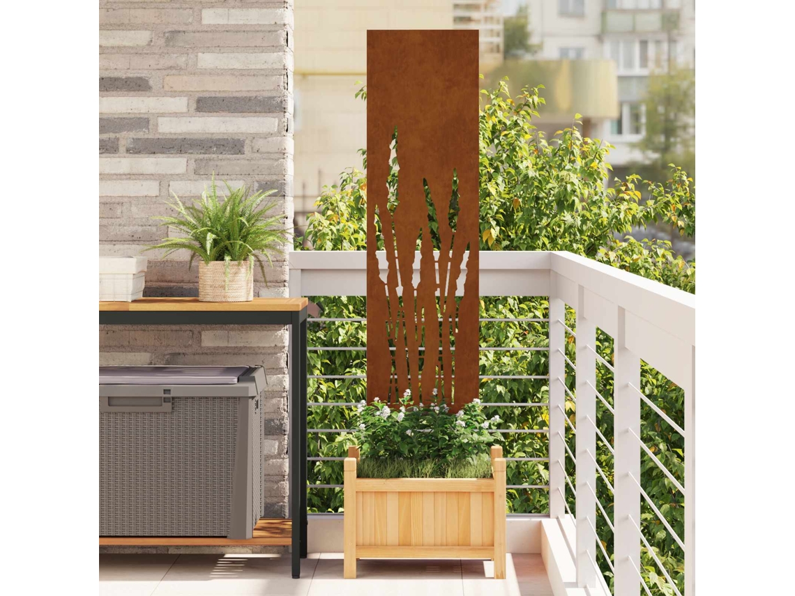 Vidaxl Tela De Privacidade Para Jardim Ferro Enferrujado 32 X 140 Cm