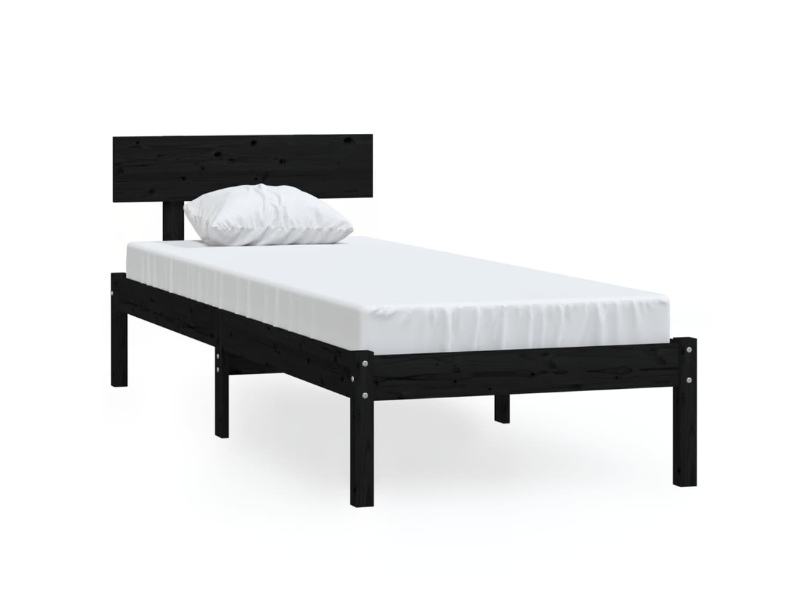 Bed Frame, Bed Frames Vidaxl Preto Madeira (75 X 190 Cm)