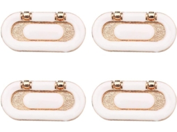 Conjunto De 4 Puxadores Invisíveis Em Liga Zinco Para Portas, Gavetas, Armários E Guarda Roupas, Com Parafusos Porcelana
