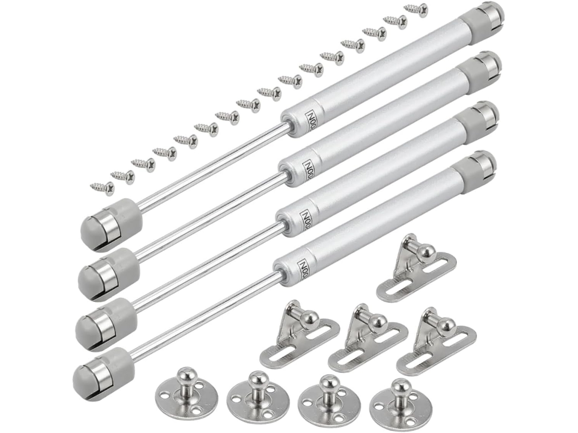 Conjunto De 4 Suporte Tampa Com Hidráulica Para Suave E Estável, Prata