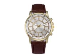 Reloj De Pulsera Unisex De Cristales Simples Y Moderno Quartz (marrón)
