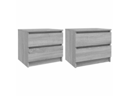 Bed Cabinet, Bed Cabinets Vidaxl Cinzeto Madeira Processada (n/a)