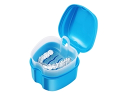 HYMNORA Estojo Para Banho De Dentaduras, Acompanhante Para Higiene Bucal Com Cesto De Enxágue Removível Para Secagem Rápida Sem Derramamentos, Tampa À Prova D