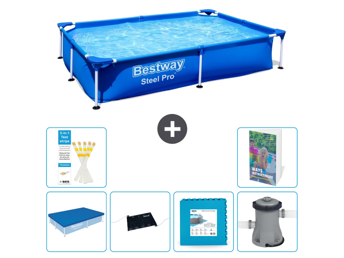 Bestway Piscina Bestway Steel Pro Retangular - 221x150x43 Cm - 7-peças S99