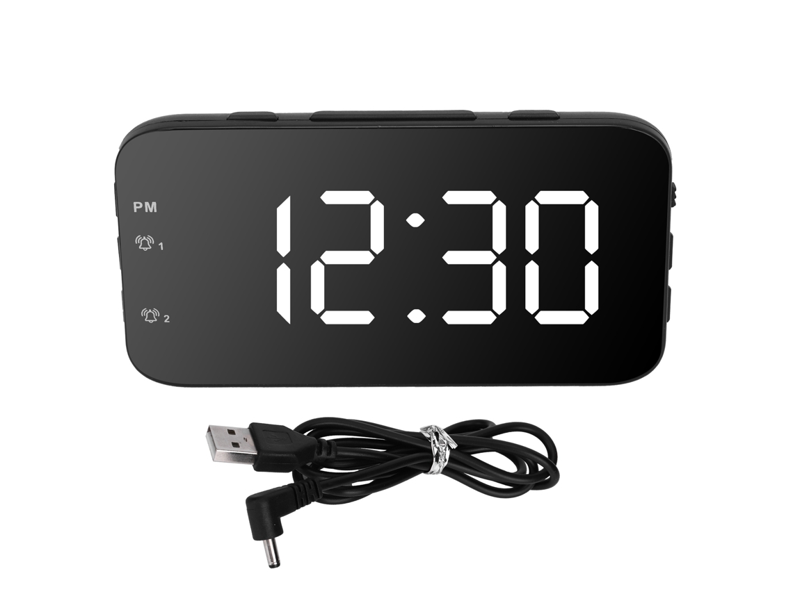 Reloj Despertador Digital Led Portátil Con Snooze Para Dormitorio Hogar Viaje Blanco