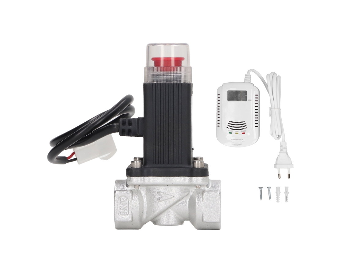 Válvula Solenóide Auto-corte Sensor Vazamento Eu 90-240v