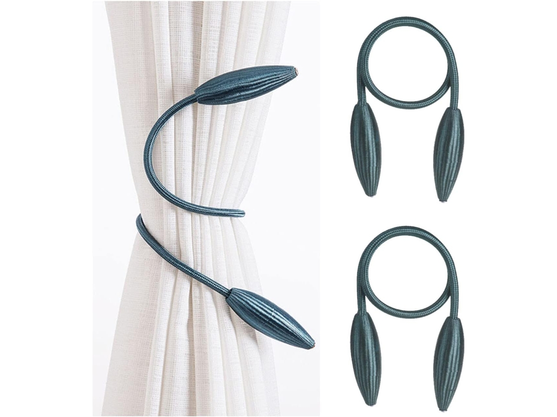Conjunto De 2 Cortinas Trançadas, Prendedores De Cortina Trançada, Estilo Europeu Aquaforge