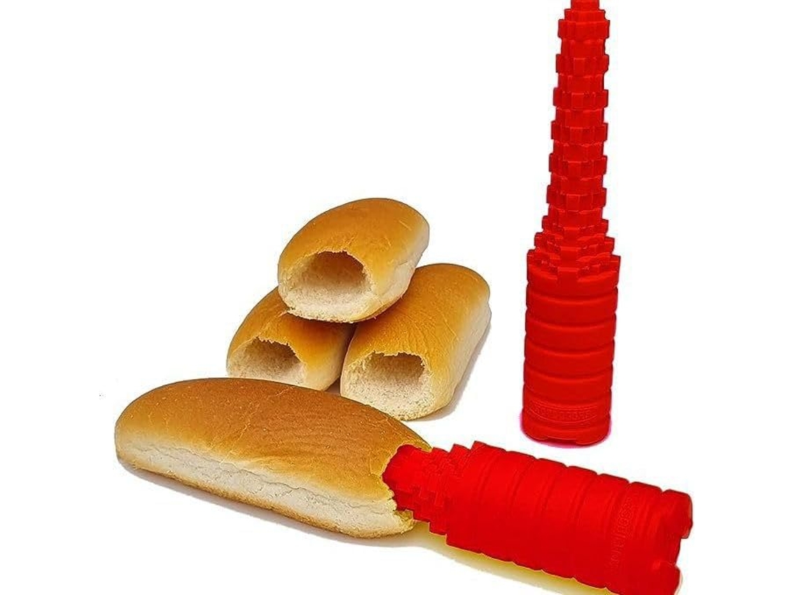 Conjunto De 2 Ferramentas Para Rechear Pão E Salsichas, Cor Vermelho, Formato Perfurador, Com Manuseio Simples E Estrutura Portátil