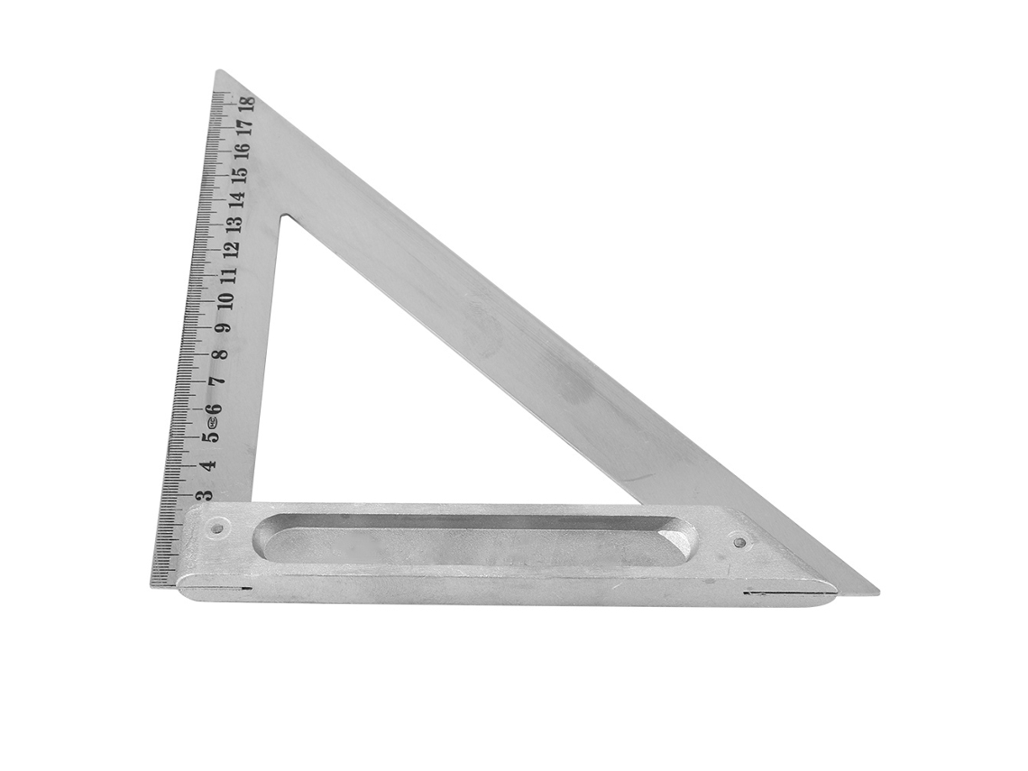 Régua Triangular 90 Graus Liga de Alumínio 18,5cm Horizontal Medidor de Ângulo