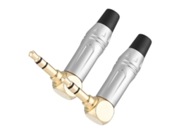 Conector Plugue Soldado Fone Ouvido 3.5mm Estéreo Ângulo 90 Graus 2 Unidades