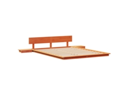 Conjunto 1 Estrutura Da Cama Vidaxl Castanho Madeira De Pinho Maciça (140 X 200 Cm)