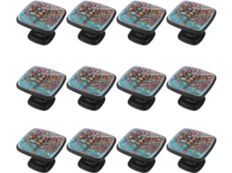 Puxadores Quadrados Para Gavetas De Cômoda, Puxadores Para Armários De Cozinha, 12 Peças, Estampa Abstrata E Colorida De