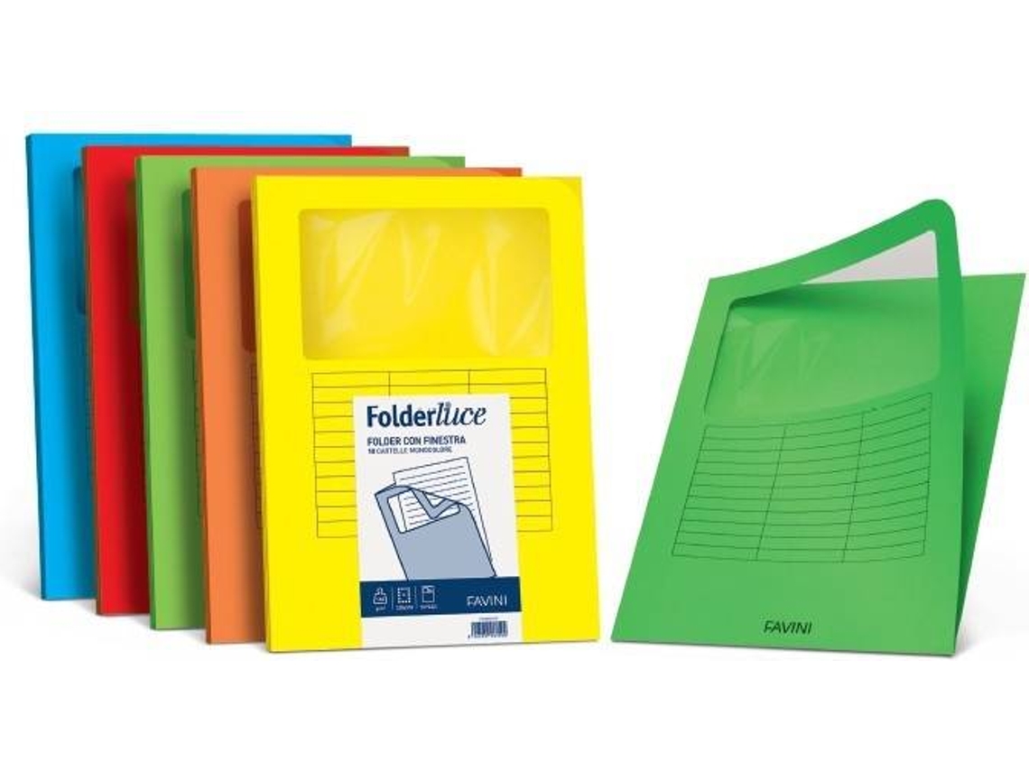 Pasta FAVINI Folder con finestra (Vermelho - A4 - 22x31cm)
