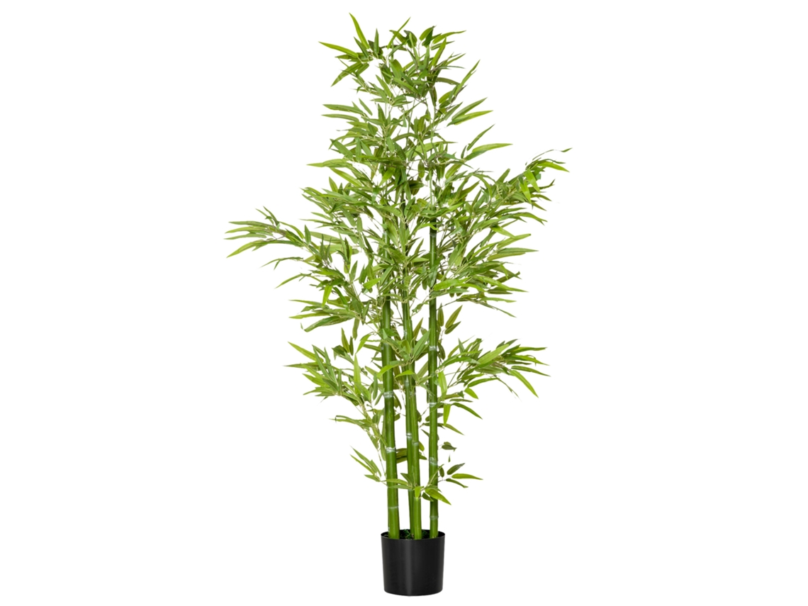 Planta Artificial de Bambu com 150 Cm de Altura e Vaso Incluído, para Uso Interno e Externo.
