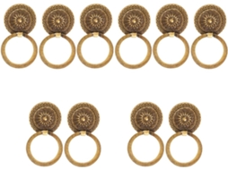 Conjunto De 5 Puxadores Redondos Para Gavetas De Cômoda Retrô Em Zinco.