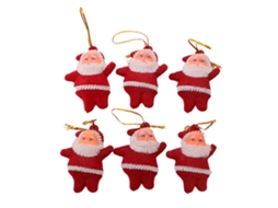 Conjunto de 6 Enfeites de Natal com Pai Natal LAXISCREED