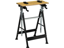 Bancada De Trabalho Metal, Mdf Cor Madeira Natural E Preto 65cmx60.5cmx110cm Homcom