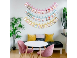 Letreiro de Fotos Bebê 16.4ft para Exibição de Crescimento 1 12 Meses Decorativo Festa Aniversário