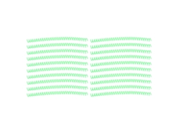 Kit com 20 espirais de corrente verde, 30 furos, 13 mm, grande capacidade.