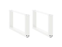 Vidaxl Pés Para Mesa De Centro Em Formato De U, 2 Peças, Branco, 70x(30-31) Cm, Aço