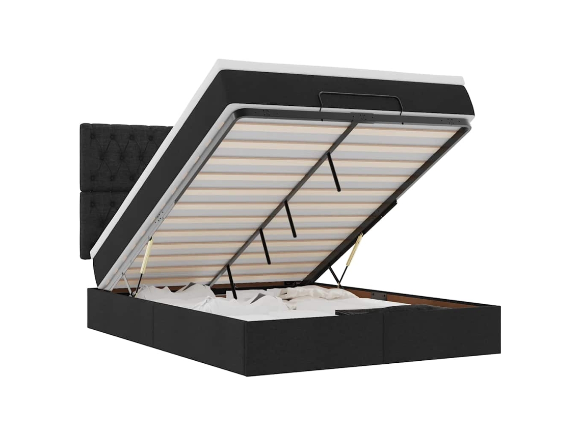 Ottoman Bed, Ottoman Beds Vidaxl Preto Tecido (140 X 200 Cm)