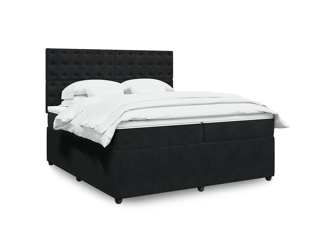 Vidaxl Cama Com Molas/colchão 200x200 Cm Veludo Preto