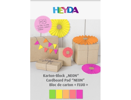 Bloco de Papel Neon HEYDA Din A4 10 Folhas Cor Neon