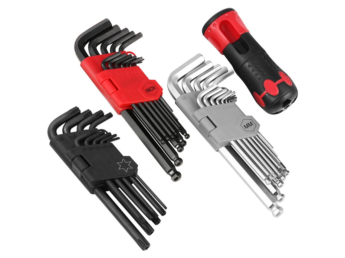 Conjunto De Chaves Allen Com 36 Peças Chave Hexagonal De Bola Mão Longa Para Reparos Bicicleta Eletrodomésticos