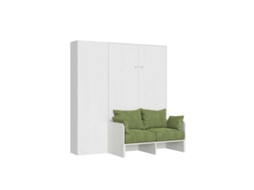 Cama Queen-size Dobrável Kentaro De 120 Cm Com Sofá E Coluna Em Cinza Branco, Verde