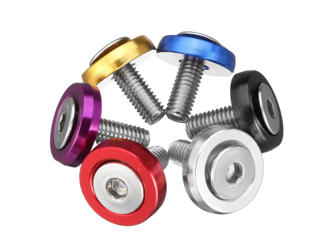 Kit de acabamento do compartimento do motor com anel de proteção em alumínio CNC vermelho - 20 peças M6x15mm