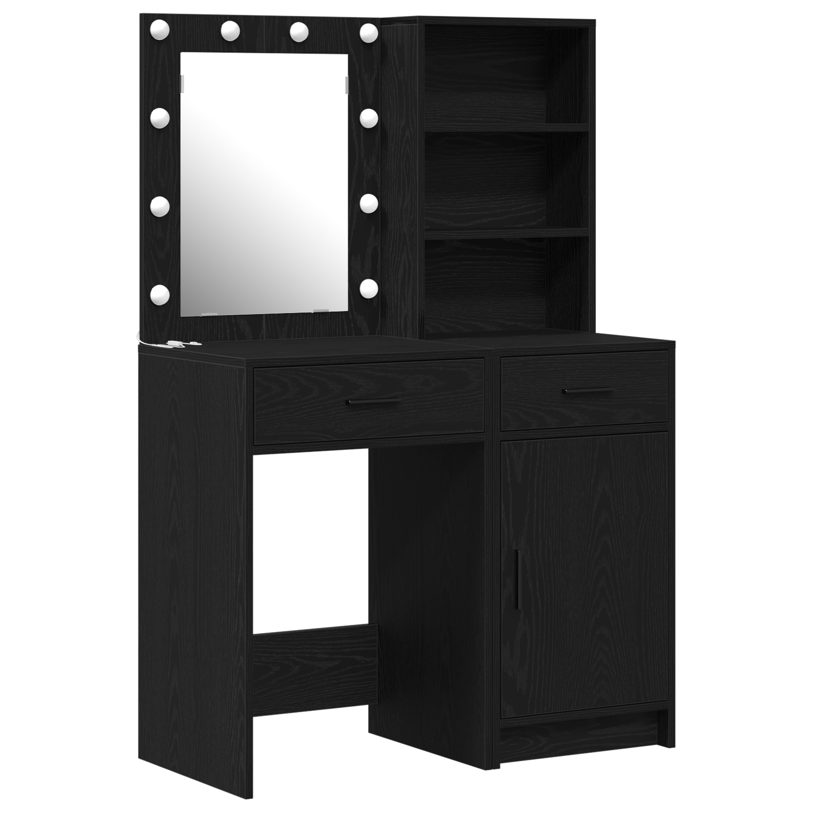 Conjunto 2 Conjunto De Mesa De Vestir Vidaxl Preto Derivados De Madeira (50 X 41 X 135 Cm)
