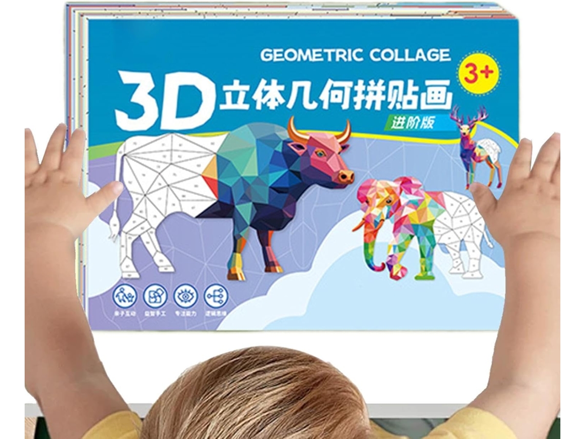 Kit De Colagem Geométrica Em Papel Para Crianças