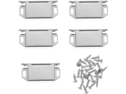 Conjunto De 5 Fechos Magnéticos Em Aço Inoxidável Prateado Para