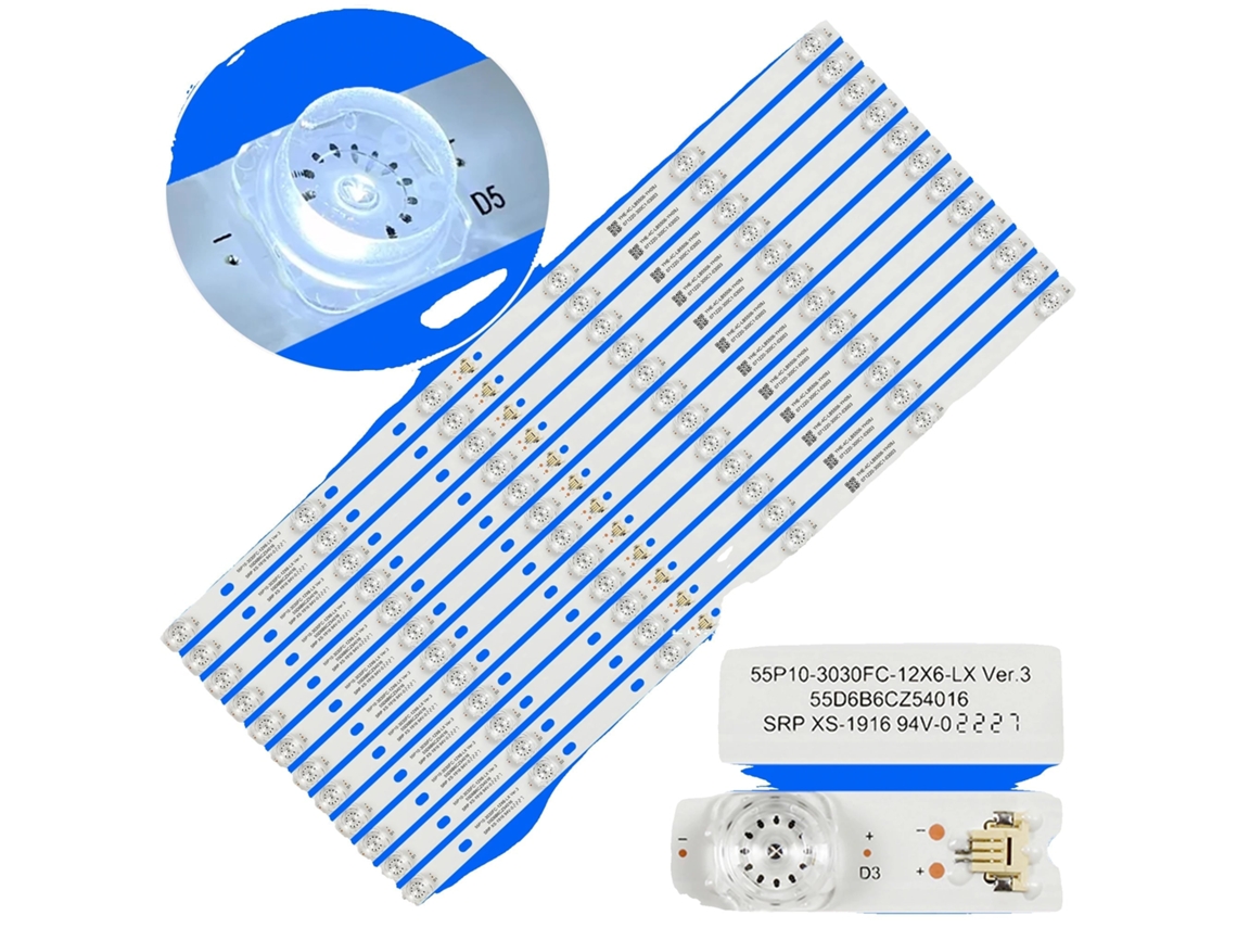 Fita de Luz de Fundo Led, Compatível com Tvs Tcl, Energia Eficiente, Luz Branca OEM