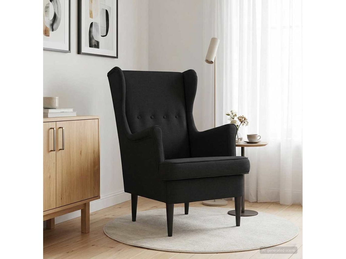 Vidaxl Poltrona Preto Tecido