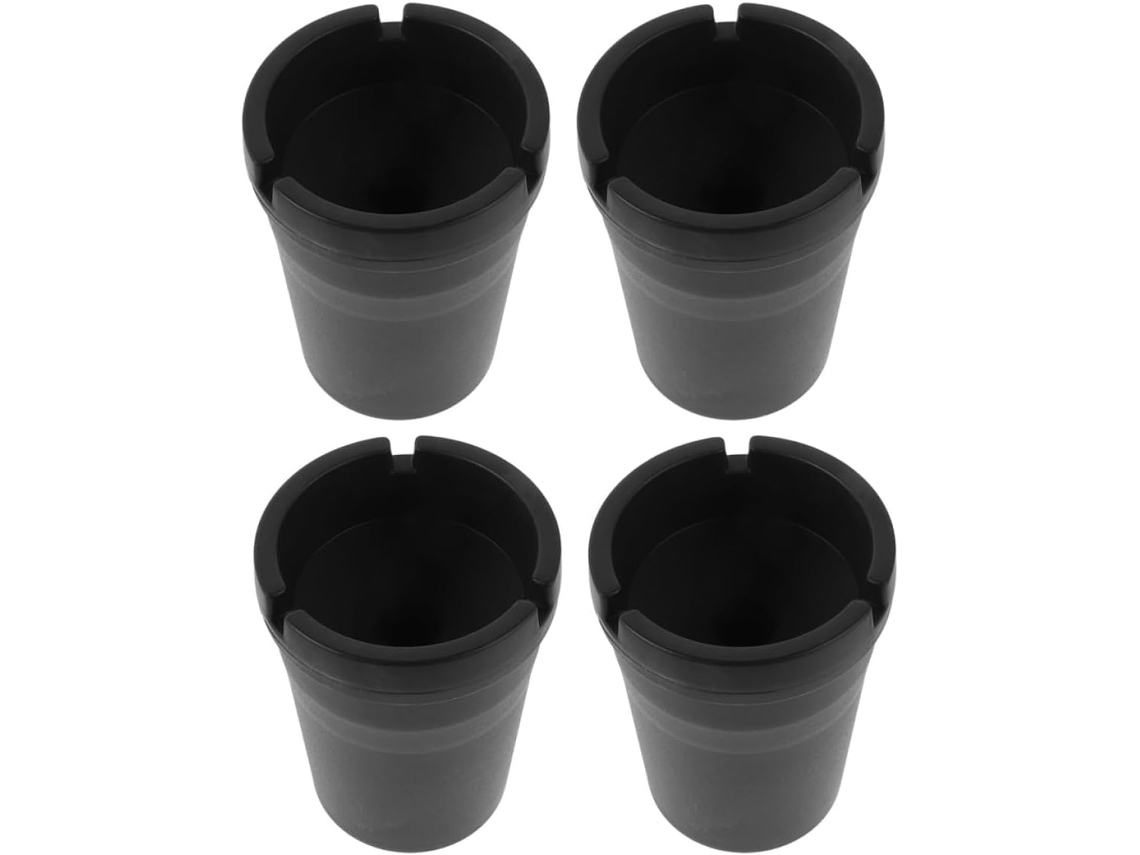 Cinzeiro Compacto Abaodam Em Plástico Preto Para Carro, Conjunto De 4 Peças, Sem Fumaça E Versátil