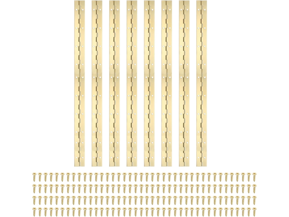 Dobradiça Contínua De Piano 20x1,2 Polegadas, 8 Peças, Aço Inoxidável