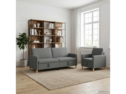 Vidaxl Conjunto De Sofá Com Armazenamento 2 Pcs Cinzento-escuro