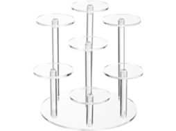 Suporte De Acrílico Transparente Vicasky Com 7 Níveis, Pedestal Redondo Estável, Organizador Em Camadas Para Exibição