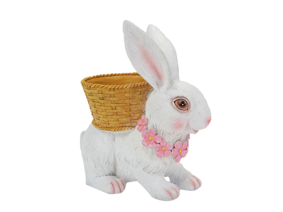 Ornamento de Coelho LAXISCREED Branco Jardim