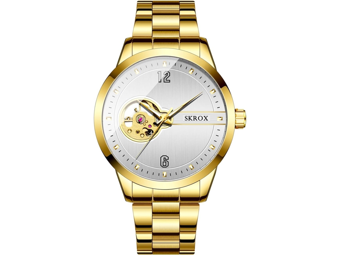 Lurelia Relógio Mecânico Masculino, Automático, Turbilhão, Aço Inoxidável