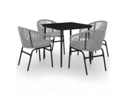 Maison Exclusive - 5 Pcs Conjunto De Jantar Para Jardim Cinzento