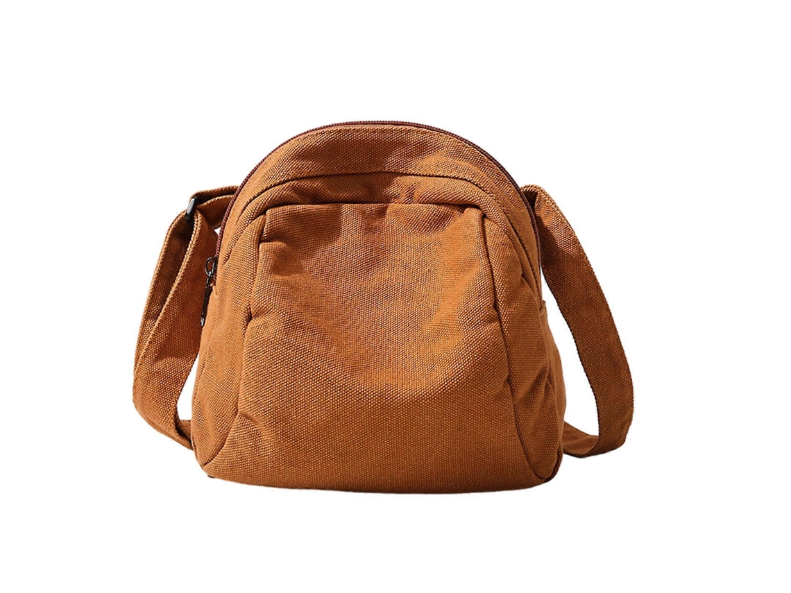 Bolsa Transversal Macia E Resistente Com Bolso Com Zíper, Perfeita Para Uso Diário Feminino. Cor Marrom.