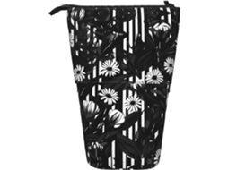 Black White Case Trousse Crayons Télescopique Striped Flowers Papeterie Trousse Retractable Crayon Légère