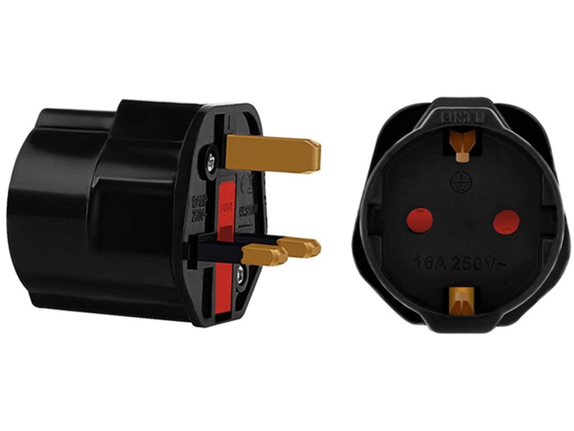 2x Adaptador De Viagem Tipo G, Preto
