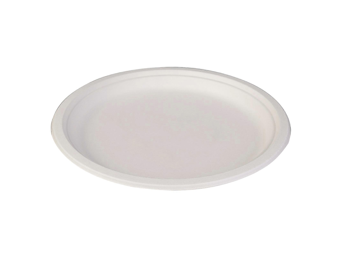 Jikaix Pacote Com 50/100 Pratos Redondos Brancos Descartáveis ​​ecológicos Para Jantares, Festas, Casamentos E Churrascos PENGDSJE
